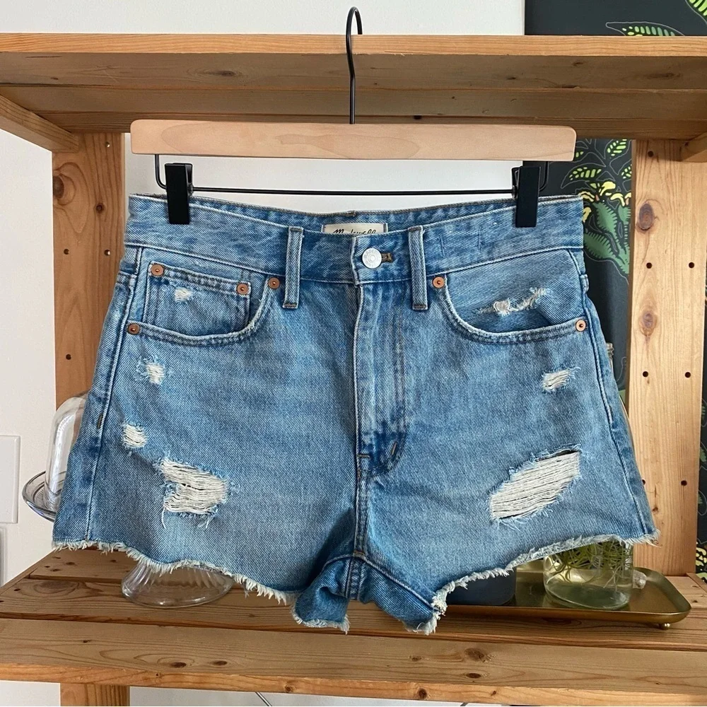 Madewell Distressed Relaxed Denim Shorts 24